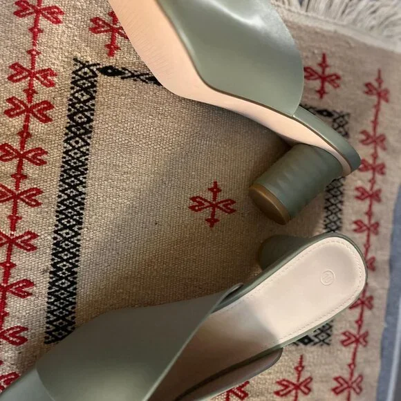 Summer Sandals for Women Square Open Toe Chunky Round Heeled Slip-on Mules Slide - Picture 4 of 4